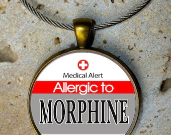 Medic Alert, Allergic to Morphine, Bag Tag, Medical Alert  Tag