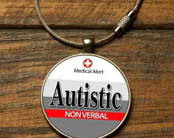 Medic Alert, Autistic,Non Verbal, Special Needs, Bag Tag, Handbag Tag. Sportsbag Tag, Medical Alert  Tag