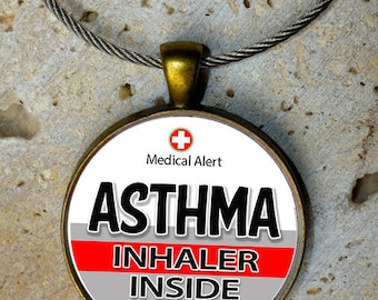 Medic Alert, Medical Alert Bag Tag - Asthma, Inhaler inside Bag,Medic Alert, Medical Alert Tag, Backpack Tag, Bag Tag, Keyring, Keychain