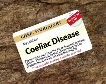 Medic Alert, Medical Alert - Chef Card - Coeliac Disease Gluten Free