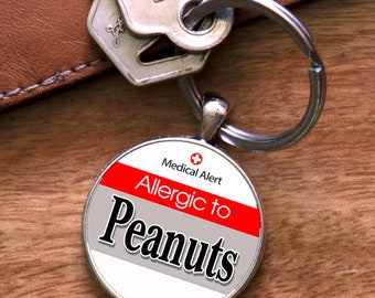 Medic Alert, Allergic to Peanuts Keyring, Medical Alert