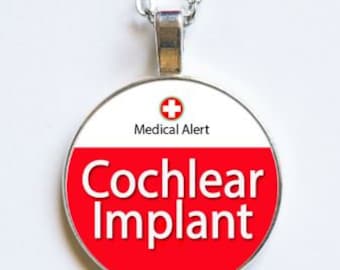 Medic Alert, Hearing Impaired - Hearing Aided or Cochlear Implant, No MRI - Cochlear Implant, Necklace, Medical Alert Necklace, Gift