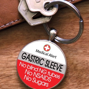 Medic Alert, Gastric Sleeve, Gastric Bypass, Medical Alert Keyring, Medical Alert  Tag