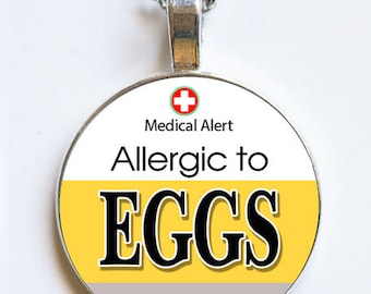 Medic Alert, Allergic to Eggs - Medic Alert Necklace, Medical Necklace, Gift