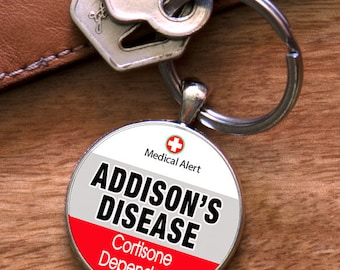 Medical Alert Keyring - Addison's Disease - Cortisone Dependent