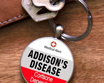 Medical Alert Keyring - Addison's Disease - Cortisone Dependent