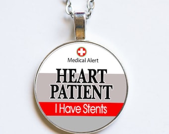 Medic Alert, Heart Patient, I Have Stents, Necklace, Medic Alert Necklace, Medical Necklace, Gift