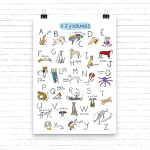 A- Z of hounds print, digital download
