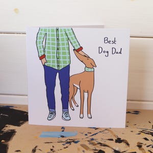 Meilleure carte papa chien, carte pour amateur de lévriers, carte hoodad, carte de fête des pères