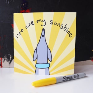 Roo sont ma carte de voeux de soleil, carte pour amateur de lévriers, carte pour chien, carte du chien