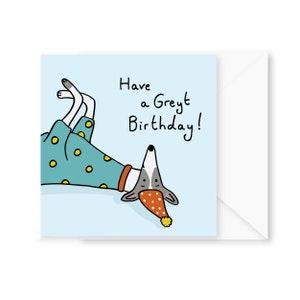 Ayez une carte d'anniversaire grise, carte pour amoureux des chiens, carte d'anniversaire mignonne, carte pour chien