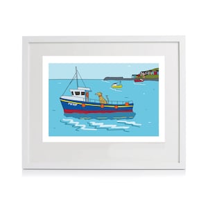 Captain of the boat - A4 illustrative dog print