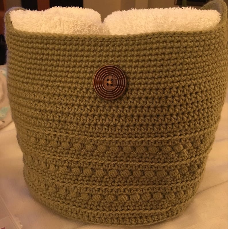 Large crocheted basket with handles | Etsy