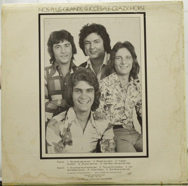 Crazy Horse Nos Plus Grands Succes Fleur Records Canada 1974 Belgian Pop Music Euro Pop Vinyl Lp
