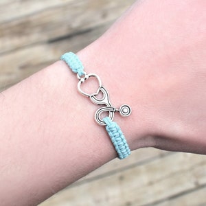 Stethoscope Bracelet - Nurse Gift - Adjustable Hemp Bracelet - Gift for Doctor, Medical Student Graduate Assistant Staff, Medical Graduation