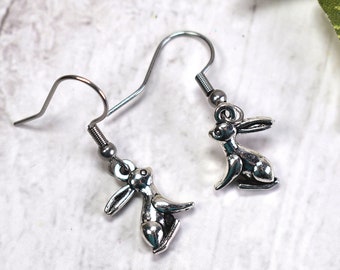 Rabbit Earrings on Stainless Steel Ear Wires - Hypoallergenic Earrings for Animal and Bunny Lovers - Gifts from Pet Rabbit - The English Ivy