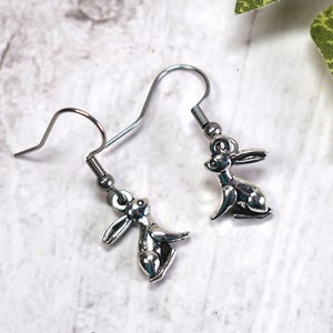 Rabbit Earrings on Stainless Steel Ear Wires - Hypoallergenic Earrings for Animal and Bunny Lovers - Gifts from Pet Rabbit - The English Ivy