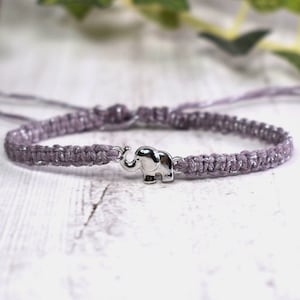 Little Elephant Bracelet - Adjustable Hemp Cord Bracelet with Charm - Elephant Gifts for Her - Animal Jewelry for Men or Women, Zookeeper