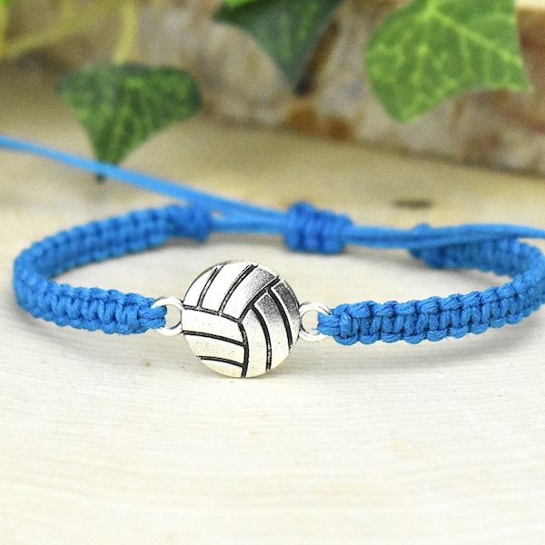 Volleyball Bracelet - Sports Hemp Jewelry, Gift for Volleyball Mom, End of Season Coach Gifts, Volleyball Party Favors, Men Women Boys Girls