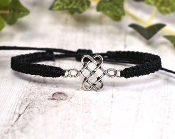 Pulsera de nudo celta - Pulsera de hilo de cáñamo con banda ajustable - Regalos irlandeses - Joyas celtas - Pulseras de la amistad - The English Ivy