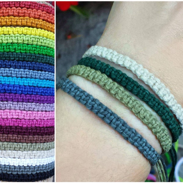 Hemp Bracelet - For Men or Women - Made to Order Friendship Bracelet - Summer Surfer Casual String Hippie Woven Jewelry