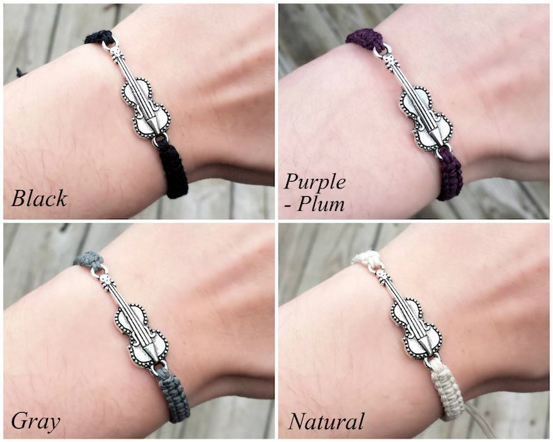Violin Bracelet Hemp Music Bracelet Cello Viola Bass Etsy