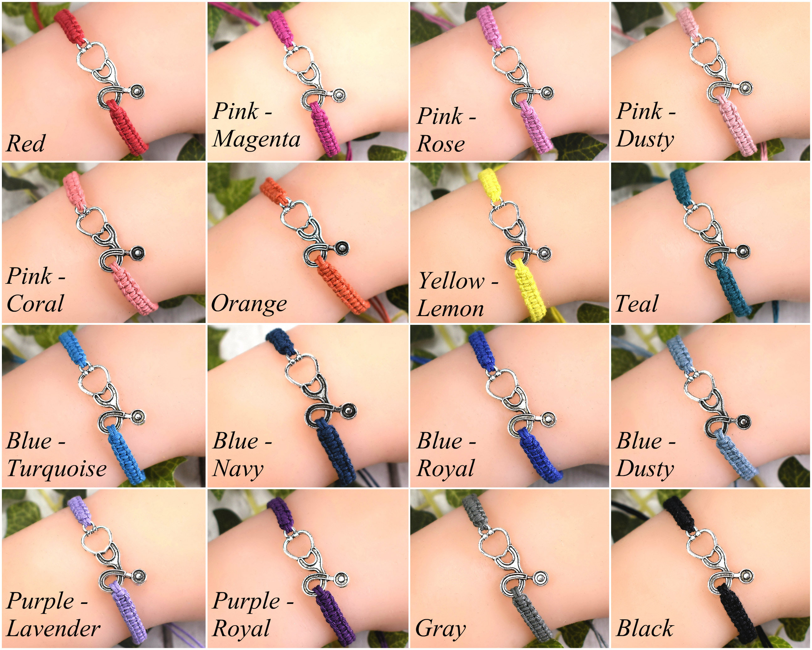 Stethoscope Bracelet Nurse Gift Adjustable Hemp Bracelet Etsy