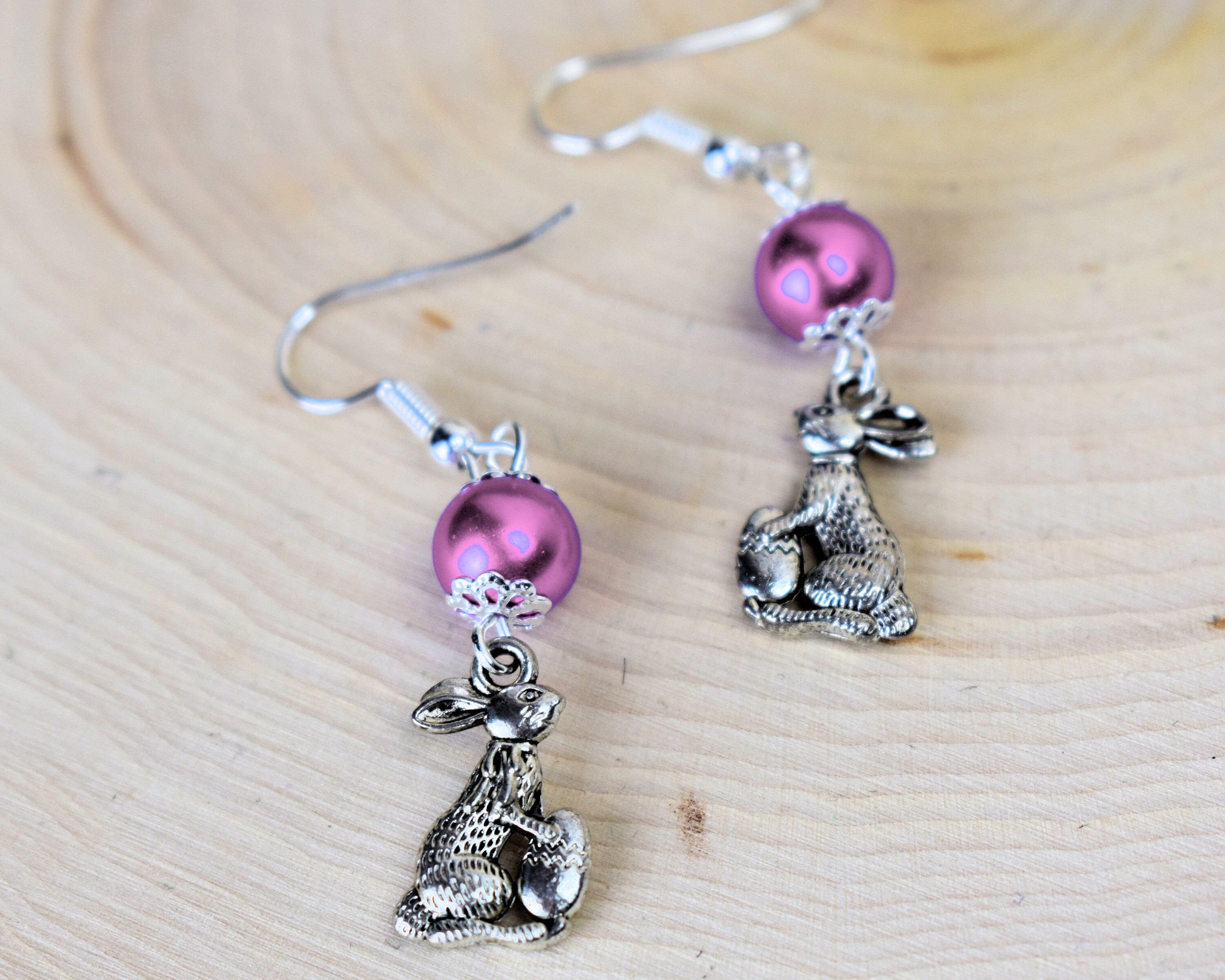 Set De Bijoux Lapin De Pâques Pour Fille - Collier, Boucles D'oreilles Et Bangle