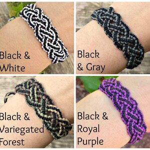 The Tiny Dragon Natural Leather Braided Bracelet - Adjustable Black Hemp Style For Men & Women - Surfer Nature Theme