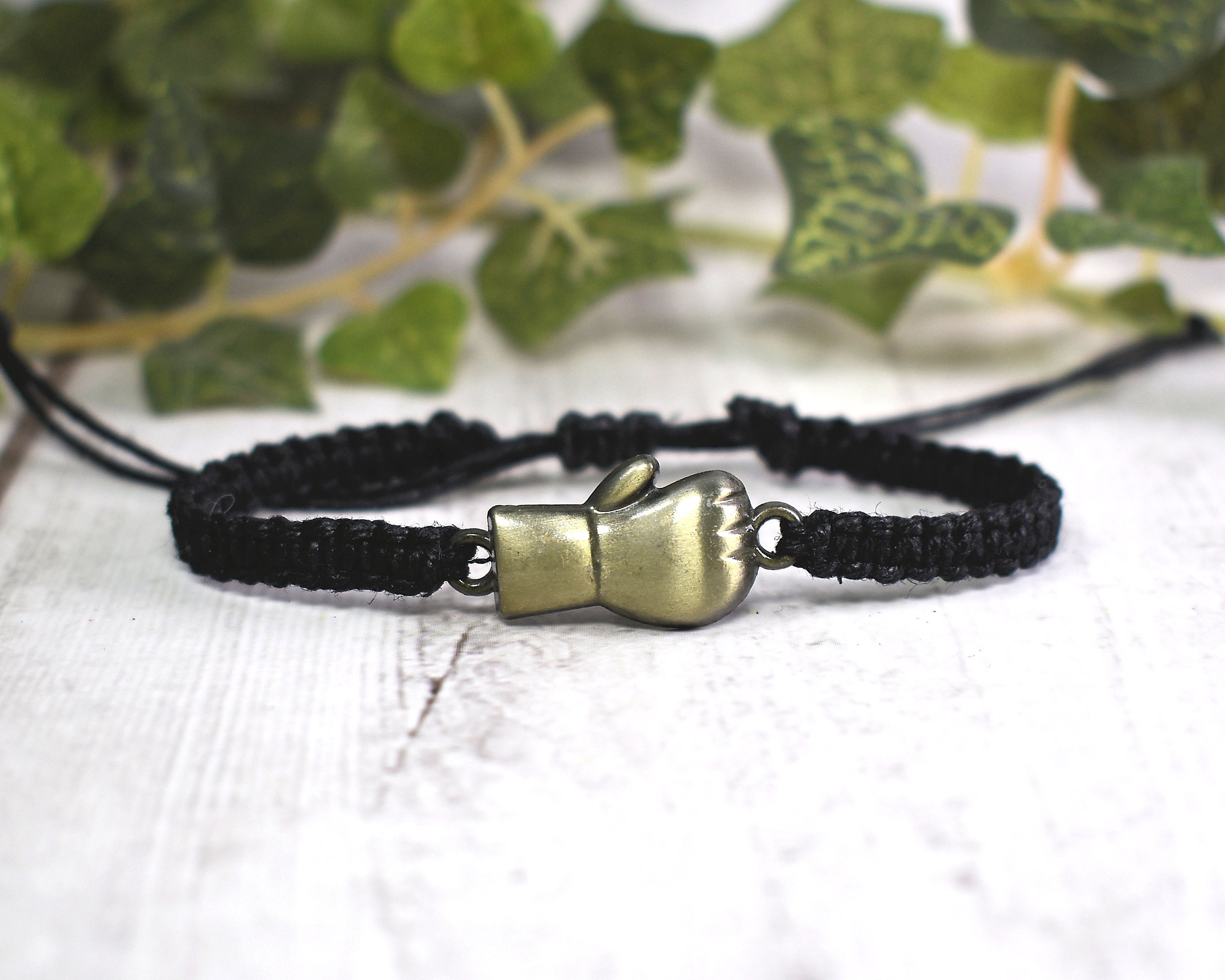 Boxing Glove Bracelet for Men or Women Adjustable Hemp Etsy