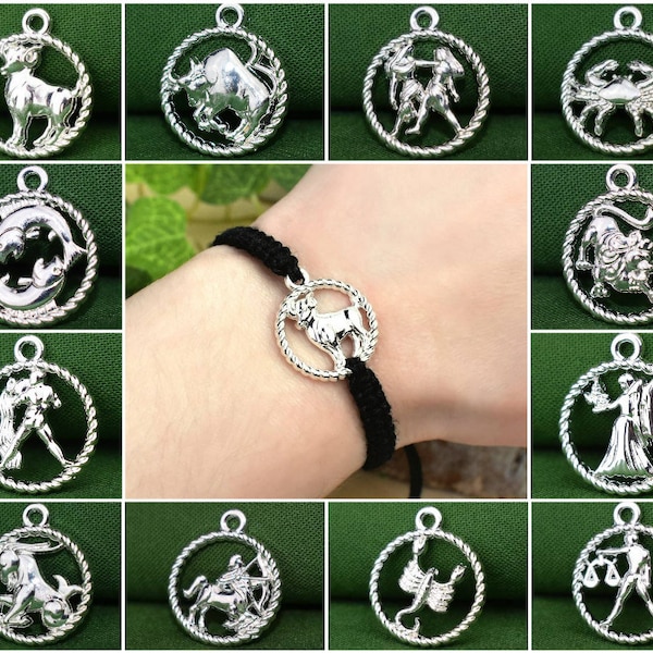 Zodiac Bracelet - Aries, Taurus, Gemini, Cancer, Leo, Virgo, Libra, Scorpio, Sagittarius, Capricorn, Aquarius, Pisces, Jewelry Birthday Gift