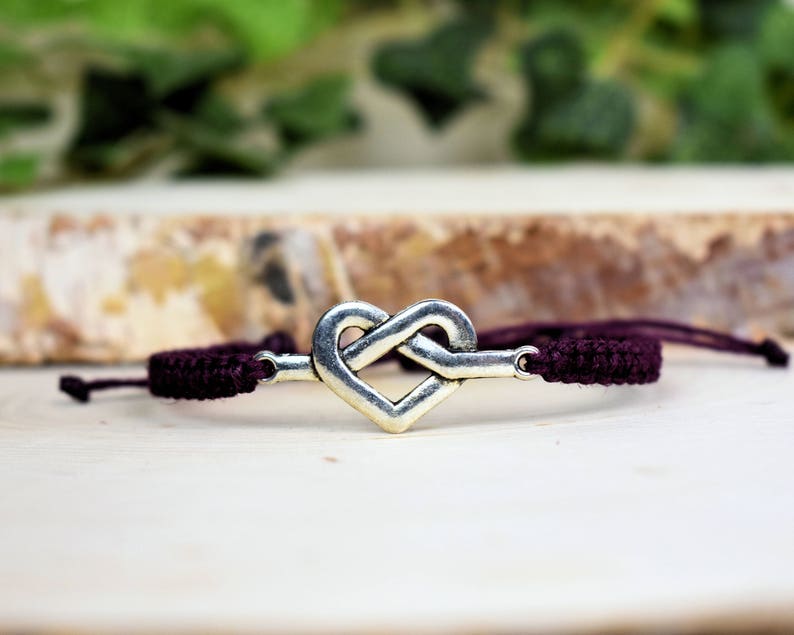 Love Knot Bracelet Adjustable Hemp Celtic Heart Jewelry - Etsy