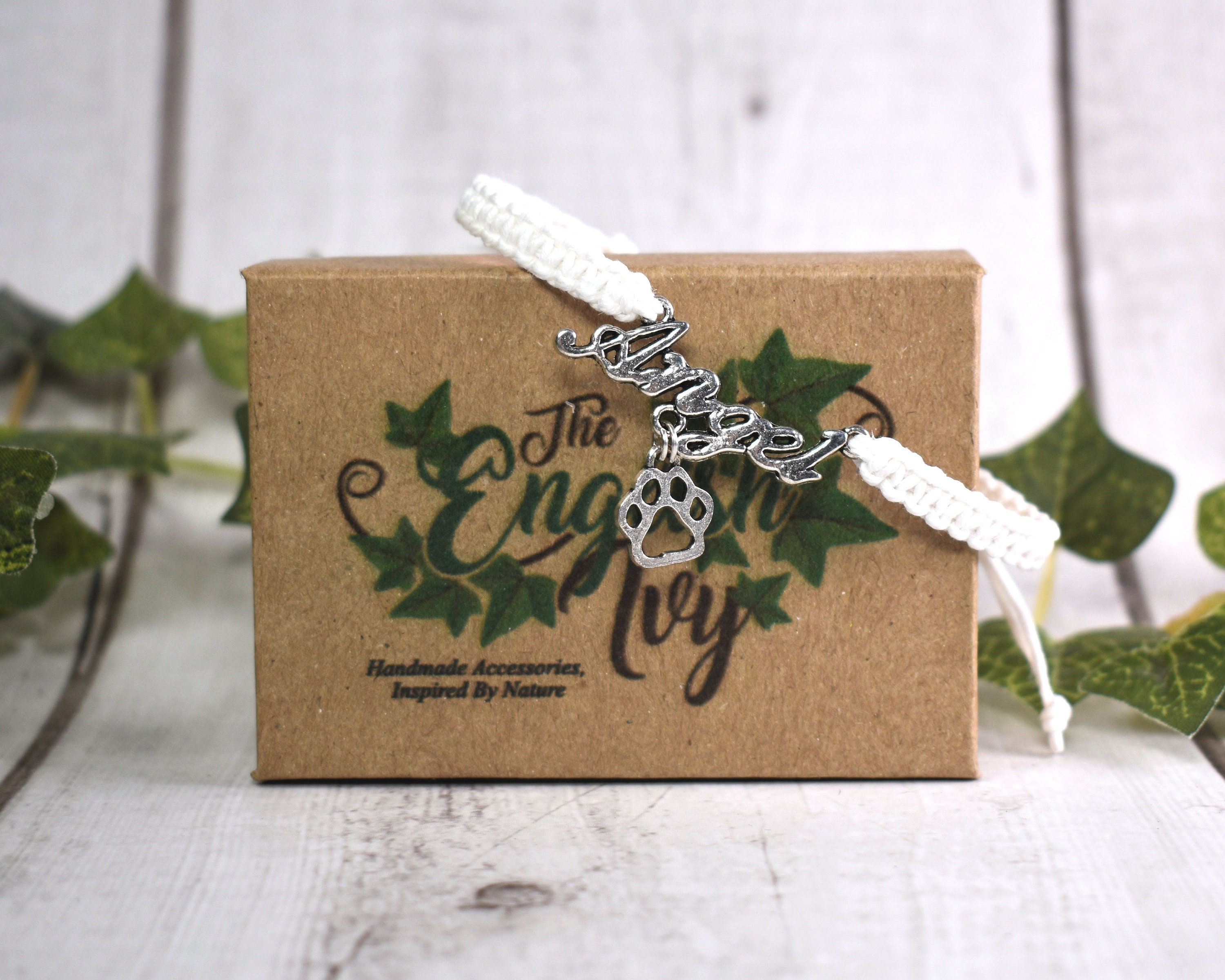 Angel Pet Loss Bracelet With Paw Print Charm - Adjustable Hemp Bracelet ...