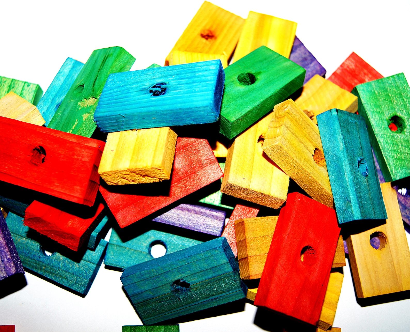 Colored 50 pcs. Wooden Wood Blocks bird parrot toys parts mini Etsy