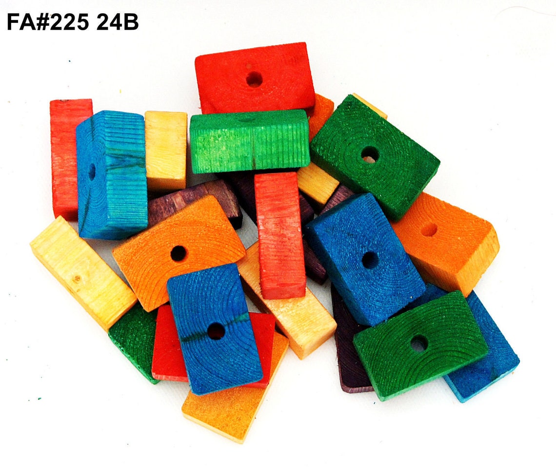 Wooden Wood 24 Large Blocks for Bird Parrot Toys Parts Macaw African