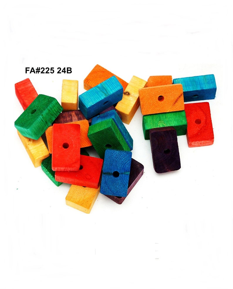 Wooden Wood 24 Large Blocks for Bird Parrot Toys Parts Macaw African