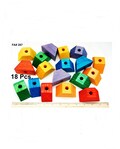 Large Trapeze Wooden Blocks: Parrot Toy Parts (18 Pcs)