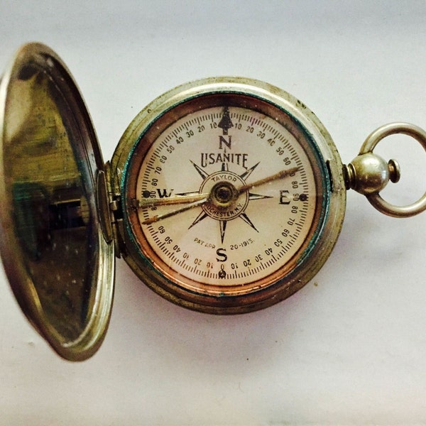 Antique 1918 Eng. Dept. USA Compass | Made by Usanite Taylor Rochester, NY | WWI