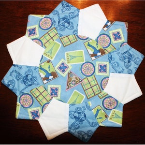 Small Quilted Centerpiece ,Table Topper, Candle Mat, Trivet, Home Decor , Table Centerpiece Moda