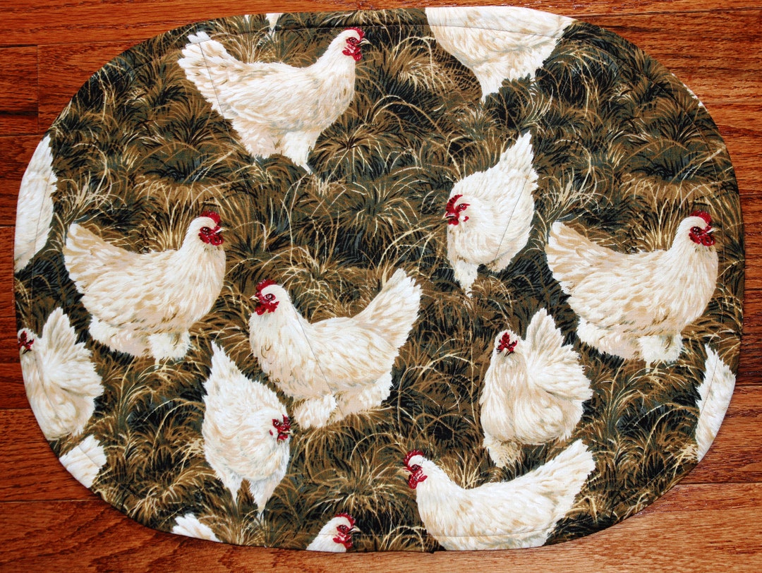 Table Placemats Oval, Chickens Etsy