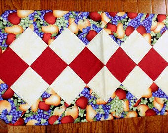 Medium Quilted Table Runner, Table Topper, Home Decor, Table Runner, 40" , Sunfloweers Gold & Brown