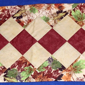 Fall Thanksgiving Medium Quilted Table Runner, Table Topper, Home Decor, Trivet, Table Runner, Leaves