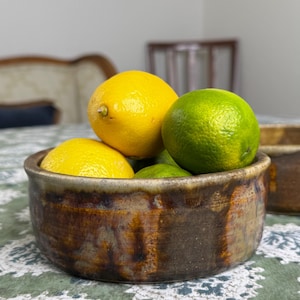 A beautiful pair of handmade artisan bowls by PupuKea Pottery Earthy Glaze