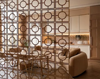 Wooden Partition Panels, Room Divider Screen, Decorative Wall Panels, Hanging Space Separator, Modern Privacy Screens