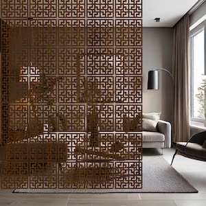 Hanging Room Divider | Room Screen | Wood Partition Panels | Decorative Wall Panels | Suspended Separating Screen