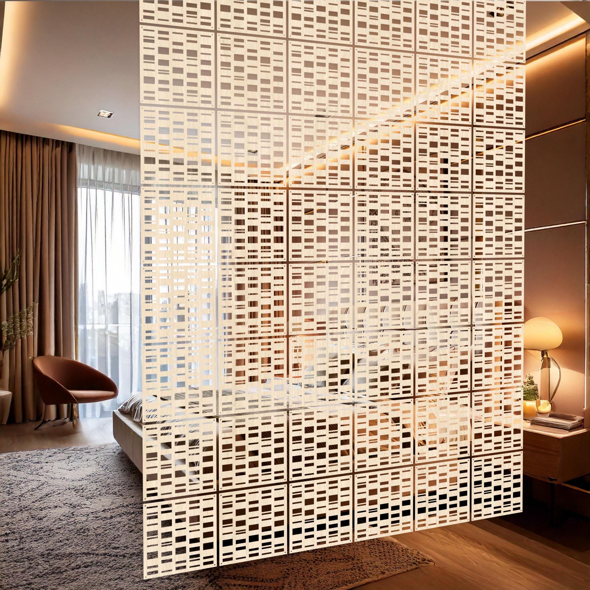 Wooden Room Divider, Modular Partition Panels, Hanging Privacy Screen ...