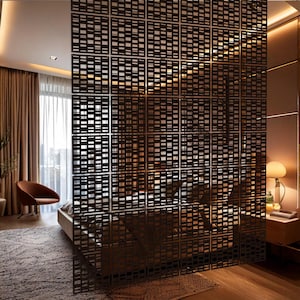 Wooden Room Divider, Modular Partition Panels, Hanging Privacy Screen, Suspended Separating Screen, Modern Space Separator