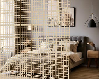 Wooden Partition Screen, Home Space Divider, Decorative Room Separator, Wooden room divider, room screen, living room dividers
