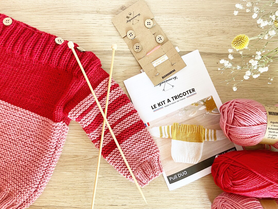 Beginner Knitting Kitknitting Kit Baby Sweater Duo Etsy