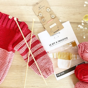 Beginner knitting kit Baby sweater Duo